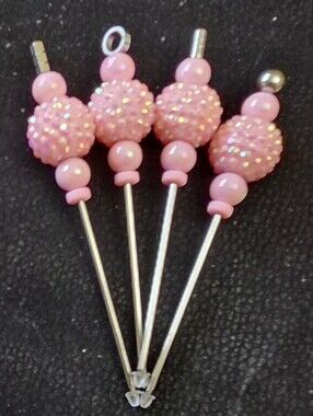 Pink Beaded Charcuterie Picks Sparkling Decorative Accessories